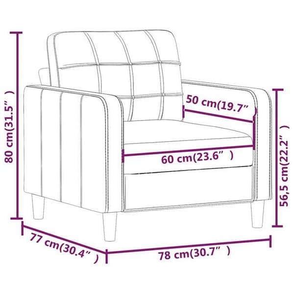 vidaXL Fåtölj Ljusgrå 60 cm Tyg 359075 Ljusgrått