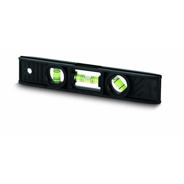 STANLEY ABS Torped Level - 0-42-294 - 20 cm - Aluminiumkropp - 3 flaskor med hög synlighet Svart