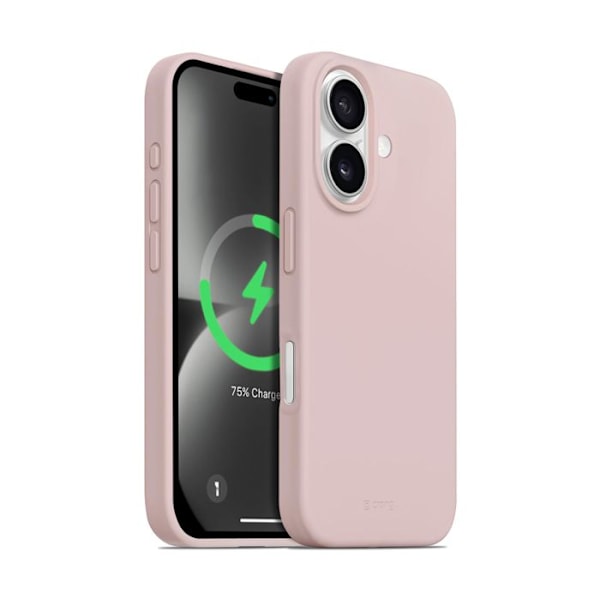 Skyddsfodral - Crong - iPhone 16 - Sandrosa - Semi-stivt - MagSafe sandfärgad rosa