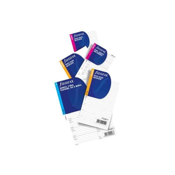 Block - FILOFAX - 024861 - 81 x 120 mm - 25 ark - 6 hål Vit