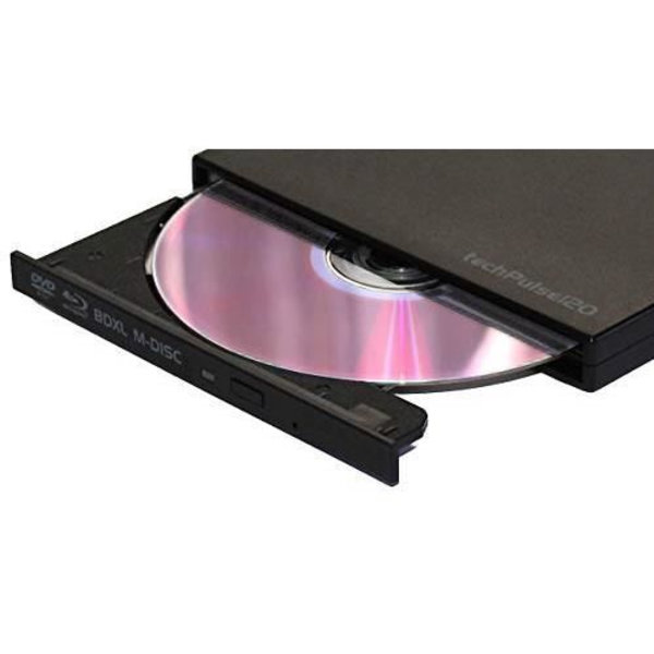 techpulse120 USB 3.0 Blu-Ray 3D brännare CD-ROM extern BD-DVD-CD BDXL M Disc Ultra Slim för dator-bärbar dator-ultrabook
