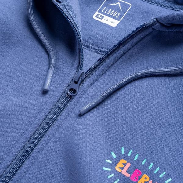 Flicka Elbrus Ragna zip hoodie - grå/blå grå/blå 13 år