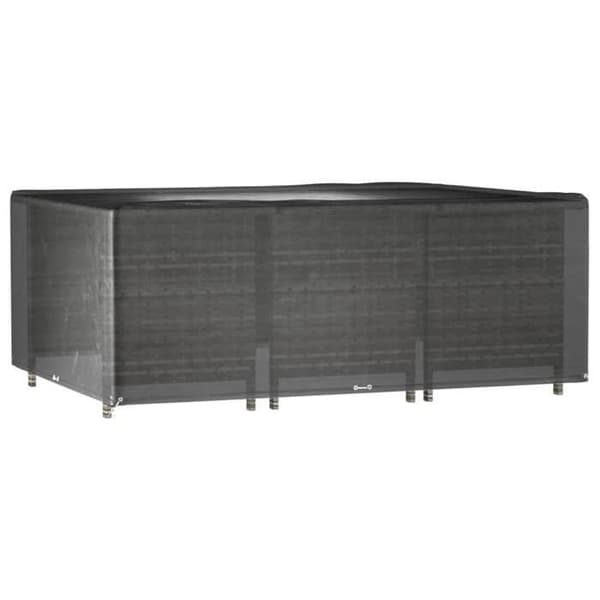 vidaXL Trädgårdsmöbelöverdrag 16 öljetter 278x204x105cm Rektangulär 319305 Svart