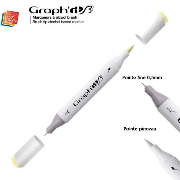 Set med 96 GRAPH'IT Brush &amp; Extra tunn Flerfärgad