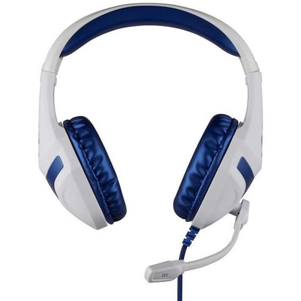 Konix PS400 FFF Gaming Headset - Vit | FFF-licens | Isolering från yttre buller | Frekvensgång 20 Hz - 20 KHz Vitt och blått