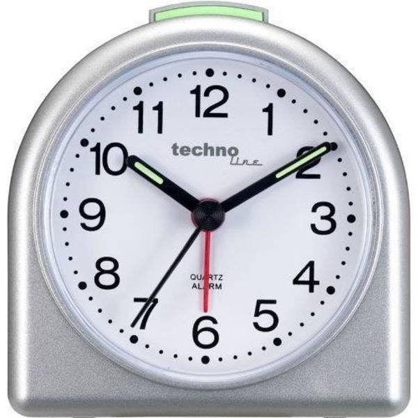 Quartzväckarklocka - Technoline - Genève SD - Silver - Fluorescerande visare - 8,3x4x8,1 cm Pengar