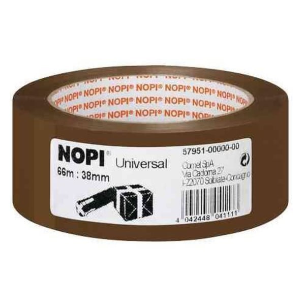 Universellt tejp - NOPI - 50 mm x 66 m - Brun - Paket med 6 - PP kastanj