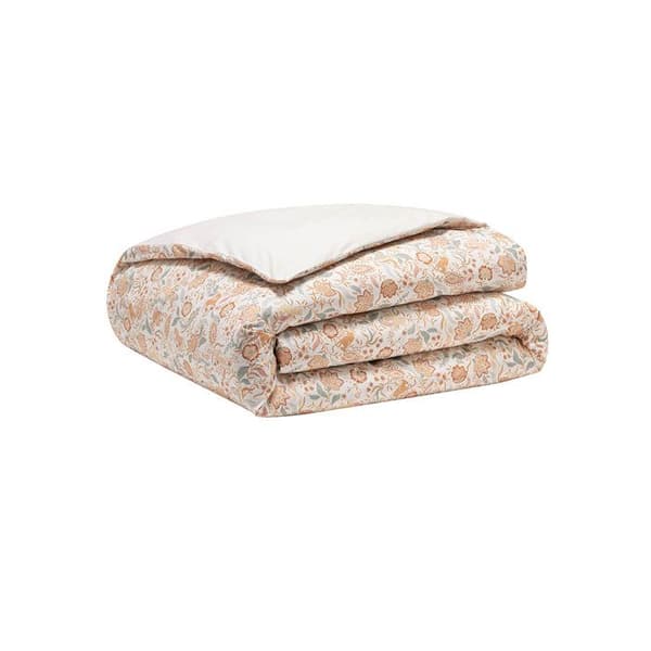 Mönstrad påslakan i percale av bomull, ALLURE - ESSIX - 200 x 200 cm - Rosa Ros