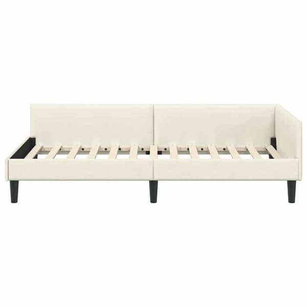 vidaXL Hörnsängram Crème 100 cm x 200 cm Sammet 42016171