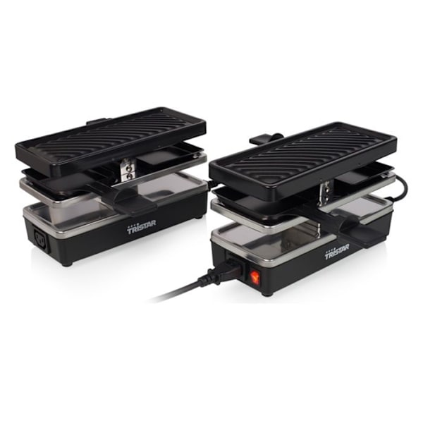 Raclettegrill - TRISTAR - RA-2742 - Sammankopplingsbar - 4 personer - Svart Svart