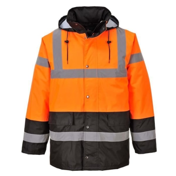 Portwest tvåfärgad vadderad parkas med hög synlighet - Orange/Grå orange/grå M