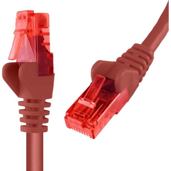 Switch - hub ethernet - injektor Spacetronik - KRJ6UUR1050 - RJ45-kabel CAT 6 U/UTP AWG24 röd 5m