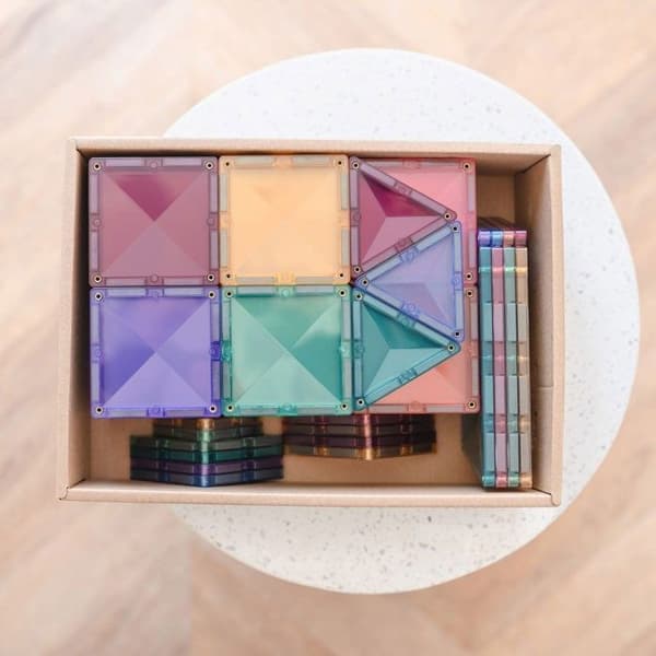 CONNETIX Byggplattor Magnetiska Pastell Startpaket, 64 Bitar Pastell