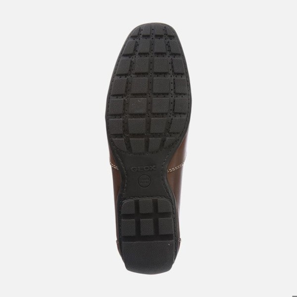 Mocassiner - Geox - Moner - Slät läder - Exceptionell komfort - Mörkbrun kaffe 41 1/2