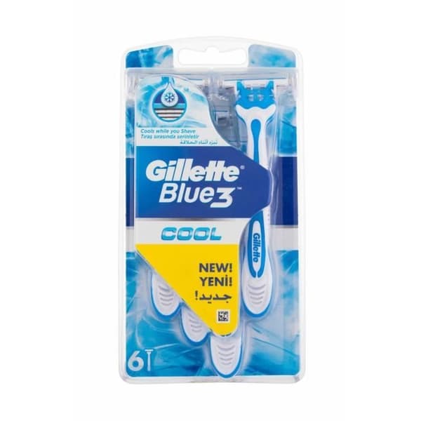 Engångsrakblad - Gillette - Blue3 Cool - 6 stycken - Svängbart huvud - 3 flexibla blad