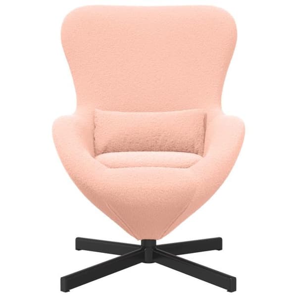 Fåtölj - Äggstol - Bouclétyg - Rosa - Modernt design Ros