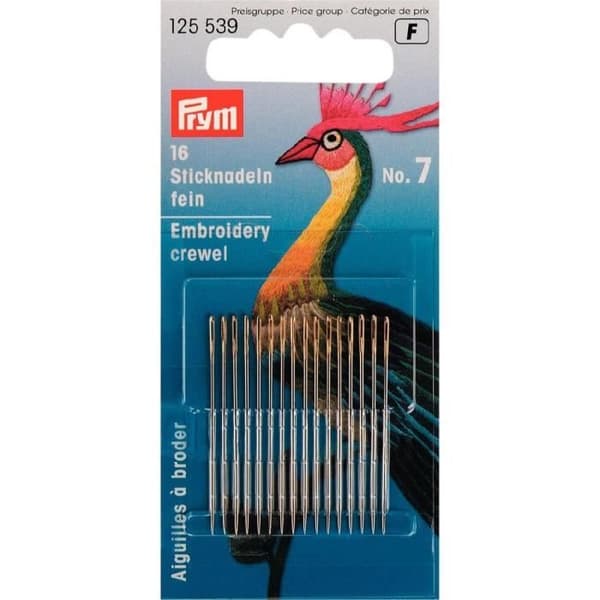 PRYM Fine broderinålar nr 7 38 x 0,70mm Silver
