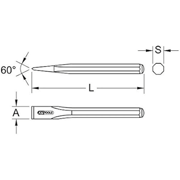 Elitbor - KS TOOLS - 162.0255 - Stål - 250 x 10 mm - 4 sidor