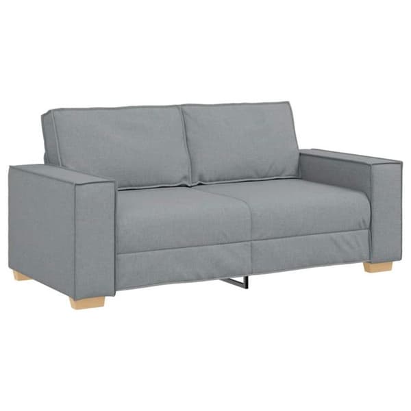 Soffa 2 platser Ljusgrå 140 cm Tyg