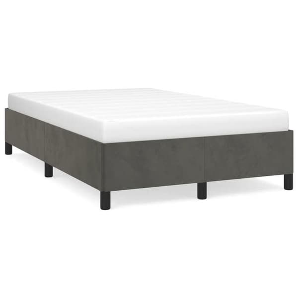vidaXL Sängram utan madrass mörkgrå 120x190 cm sammet 379529