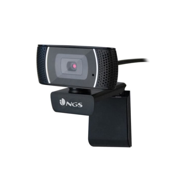 NGS XPRESSCAM1080 - Full HD 1920x1080 webbkamera med USB 2.0-anslutning, inbyggd mikrofon, 2Mpx True Resolution och Plug&Play Svart