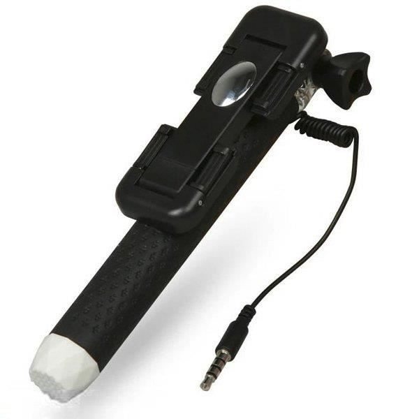 Selfie stick - MUVIT - Svart - Kompatibel med alla smartphones - Lättvikt - 3,5 mm jackanslutning