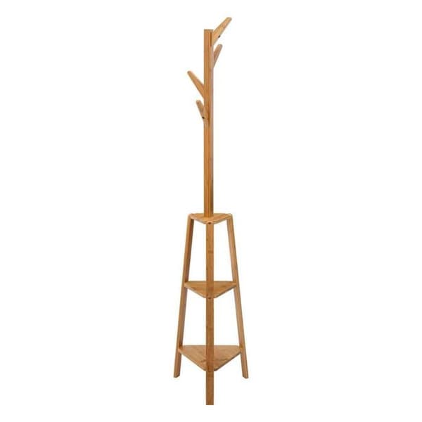 5five - klädhängare 4 krokar bambu 3 hyllor beige