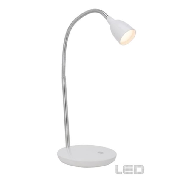 ANTHONY LED skrivbordslampa med strömbrytare stål/vit