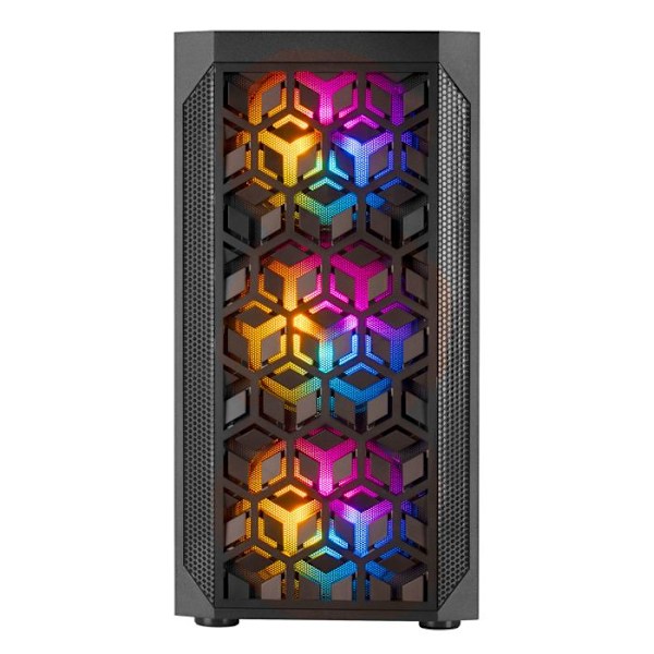 Mars Gaming MCMESH Svart - Micro ATX PC-spelfodral - Total Mesh Design - 3x FRGB-fläkt