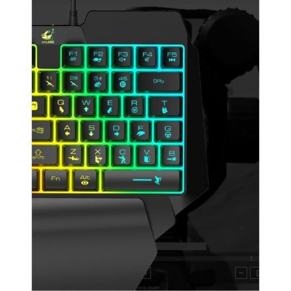 Mini USB Gamer-tangentbord för PC RAZER PAD LED PUBG Luminous QWERTY (SVART)