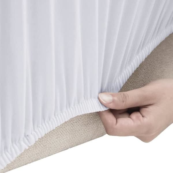 vidaXL Stretch Cover för 4-sits soffa Vit polyesterjersey 332951