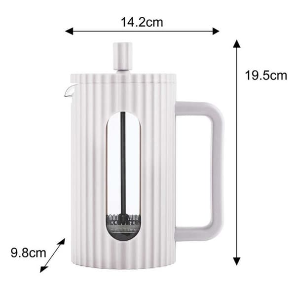 Cafetera de émbolo - KLAUSBERG - KB-7748 - 600ml - Acero inoxidable - Blanco Vit