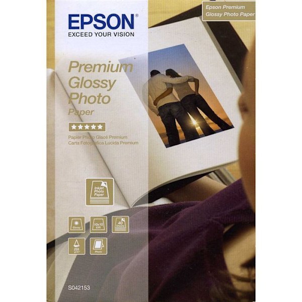 Premium fotopapper - glansigt - 255 g/m2 - 100x150 mm - 40 ark - EPSON