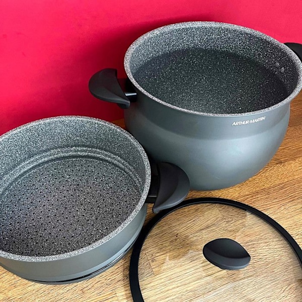 AM2215 Couscous Maker Arthur Martin Aluminium 10L non-stick beläggning 26cm Alla värmekällor inklusive induktion med förångarlock