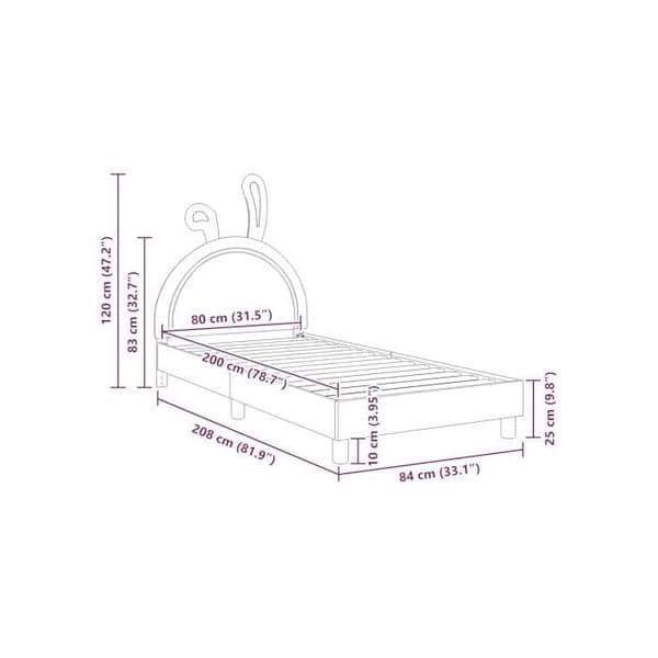 Barnsängram - vidaXL - 80x200 cm - Vit - Ingenjörsträ - Förvaringsfickor - Lattsystem Vit