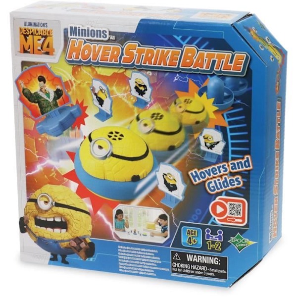Bordsspel - EPOCH-SPEL - Minions Hover Strike Battle - Returnera pucken, undvik Minions! Flerfärgad