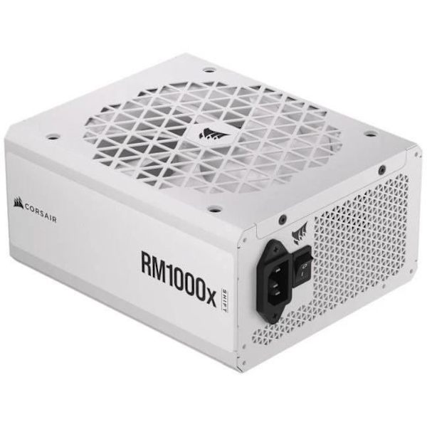 CORSAIR - Strömförsörjningsenhet - RM1000x Shift White Cybenetics - Helt modulär ATX - Gold 80 Plus certifierad - 1000 watt