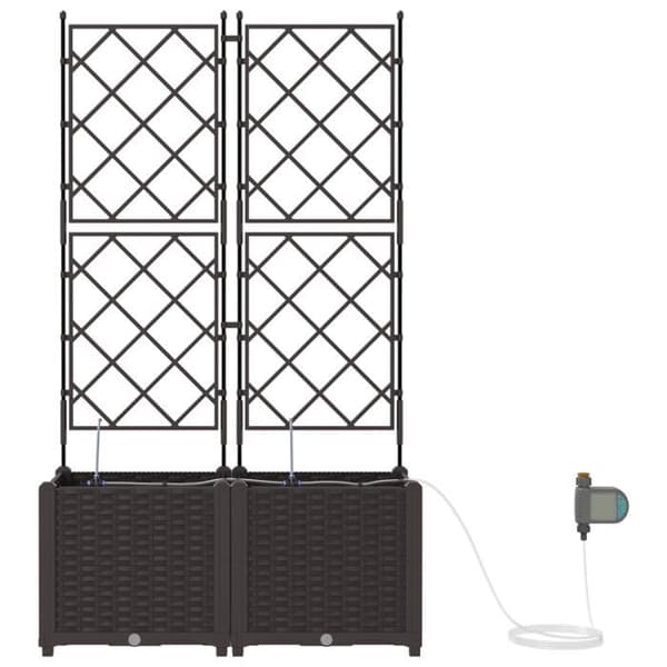 Växtlåda - Brun - Vattensystem - Rektangulär - 80 x 39 x 142 cm brun