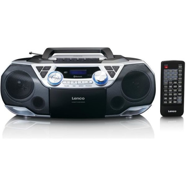 Bärbar radio - LENCO - SCD-720SI - CD-spelare, kassetter, USB - DAB+/FM med Bluetooth - Svart-Silver