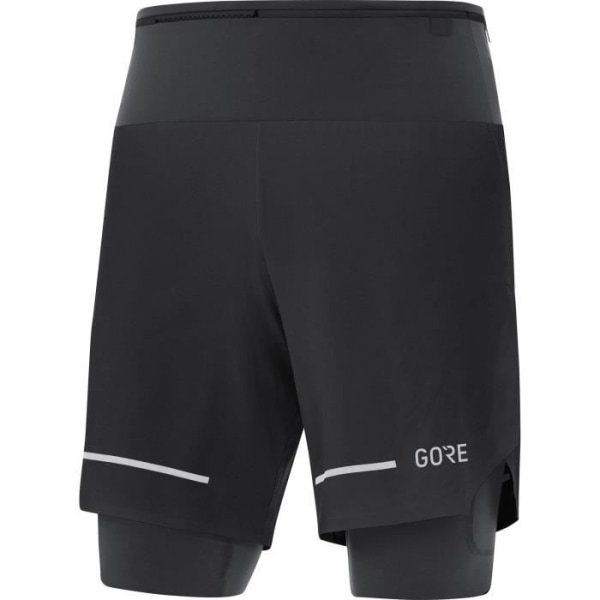 Gore Ultimate 2in1-shorts - Herr - Löpning - Svart - XL - Andas - Stretchig - Reflekterande Svart XXL