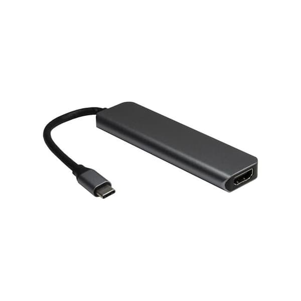 USB-C-adapter 5 i 1 - Inter-Tech - HDMI 4K - PD100W - Svart