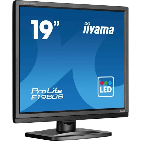 iiyama ProLite E1980S-B1 Monitor PC 19" 1280x1024 LED VGA HDMI DisplayPort Svart
