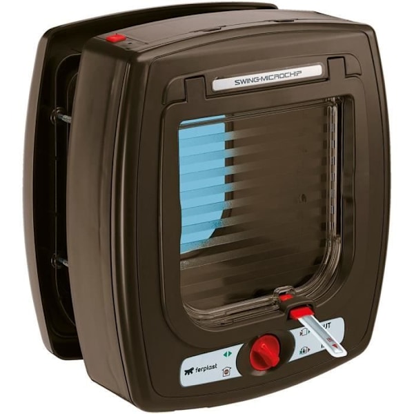 FERPLAST Swing Microchip Pet Door - 22,5 x 16,2 x 25,2 cm - Brun - För katter kastanj