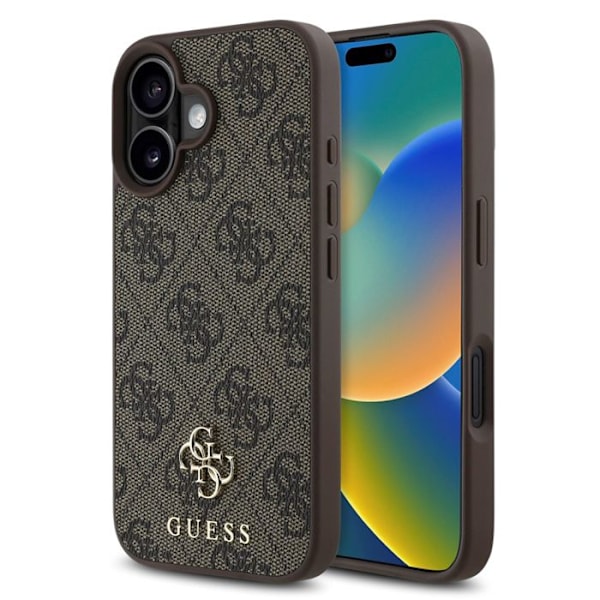 Coque för iPhone 16 - Guess Hardcase 4G Classic MagSafe (GUHMP16SP4SM4MW) - Brun brun