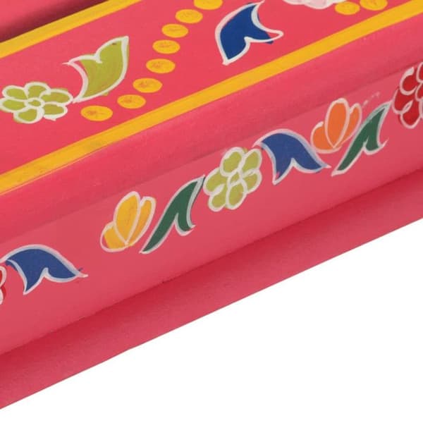 vidaXL Soffbord Rosa massivt mangoträ Handmålat 353762