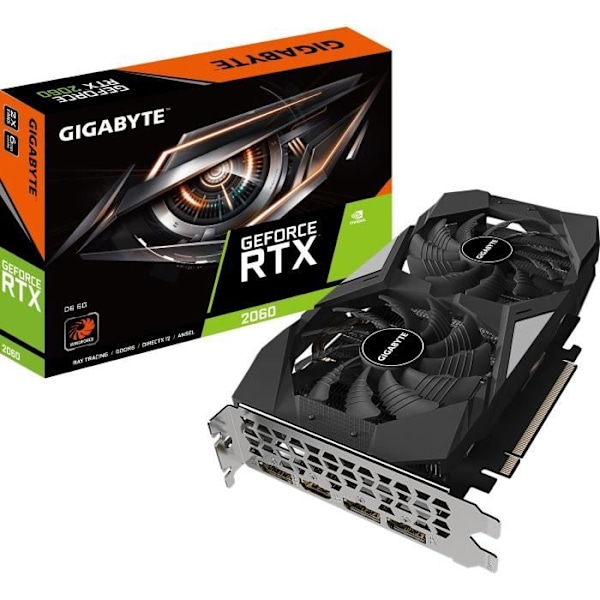 GIGABYTE - GeForce RTX 2060 D6 grafikkort - 6GB - GV-N2060D6-6GD