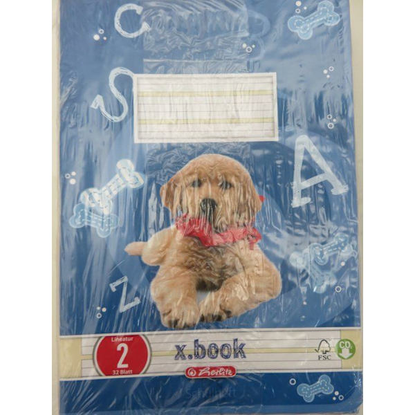 Herlitz Notebook - 340026 - Set med 5 A5 anteckningsböcker 2:a läsåret Lineature 2 vitt träfritt papper 80 g/m 32 ark