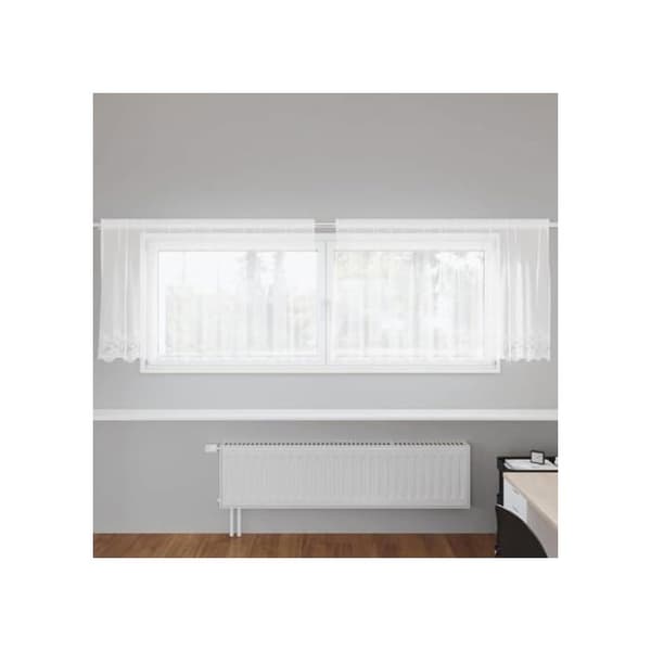 Spetsgardin - vidaXL - 80x300 cm - Vit - Polyester - Ljusfiltrerande - Integritetspaneler - Lätt Vit