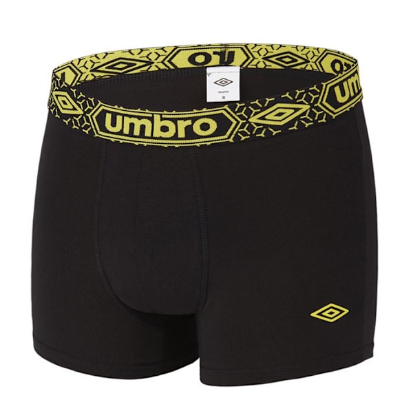 Umbro boxershorts i bomull för män, allergivänliga, stretchiga och mjuka herrtrosor, (Pack of 4) - svart Svart jag