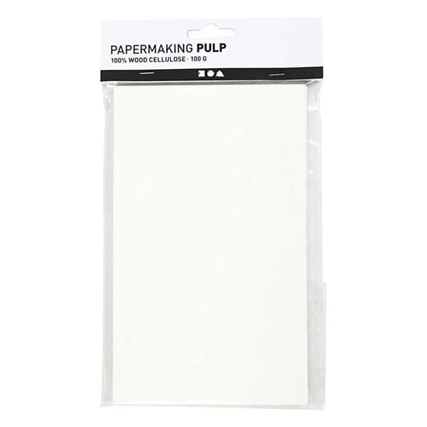 Pappersmassa - gör eget papper 20 x 12 cm - 100 g Vit